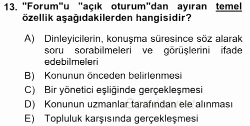 Türk Dili 2 2016 - 2017 Dönem Sonu Sınavı 13.Soru