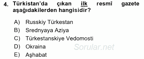 Çağdaş Türk Edebiyatları 2 2017 - 2018 Dönem Sonu Sınavı 4.Soru