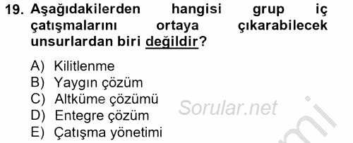 Diş Politika Analizi 2012 - 2013 Ara Sınavı 19.Soru