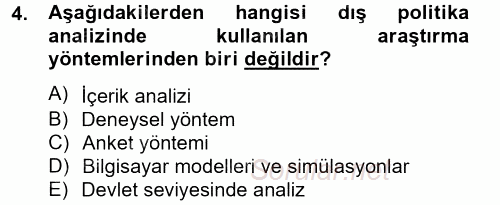 Diş Politika Analizi 2012 - 2013 Ara Sınavı 4.Soru