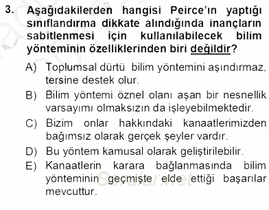 Çağdaş Felsefe 1 2012 - 2013 Ara Sınavı 3.Soru