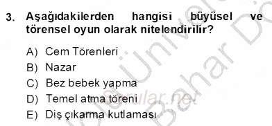 Türk Tiyatrosu 2013 - 2014 Dönem Sonu Sınavı 3.Soru