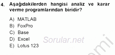 Bilgisayar 1 2014 - 2015 Ara Sınavı 4.Soru