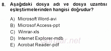 Bilgisayar 1 2014 - 2015 Ara Sınavı 8.Soru
