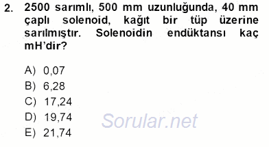 Elektrik Makinaları 2013 - 2014 Dönem Sonu Sınavı 2.Soru