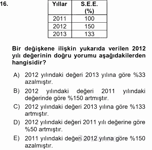 İstatistik 2015 - 2016 Ara Sınavı 16.Soru
