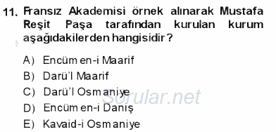 Yeni Türk Edebiyatına Giriş 1 2013 - 2014 Dönem Sonu Sınavı 11.Soru