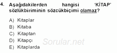Genel Dilbilim 1 2014 - 2015 Ara Sınavı 4.Soru