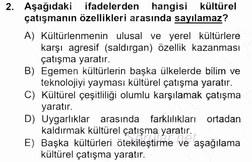 Kültür Tarihi 2012 - 2013 Ara Sınavı 2.Soru