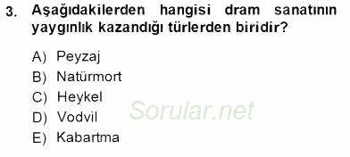 Türk Tiyatrosu 2014 - 2015 Ara Sınavı 3.Soru