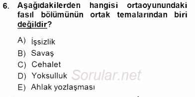Türk Tiyatrosu 2014 - 2015 Ara Sınavı 6.Soru