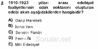 Cumhuriyet Dönemi Türk Şiiri 2013 - 2014 Ara Sınavı 2.Soru