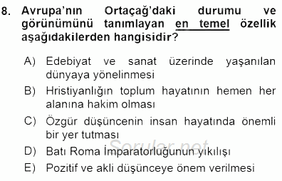 Yeni Türk Edebiyatına Giriş 1 2015 - 2016 Ara Sınavı 8.Soru