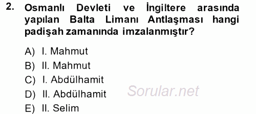 Atatürk İlkeleri Ve İnkılap Tarihi 1 2014 - 2015 Dönem Sonu Sınavı 2.Soru