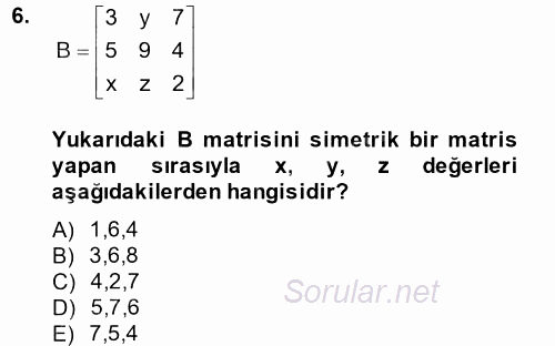 Matematiksel İktisat 2014 - 2015 Dönem Sonu Sınavı 6.Soru