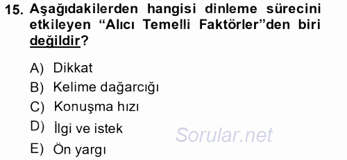 Türk Dili 2 2014 - 2015 Dönem Sonu Sınavı 15.Soru