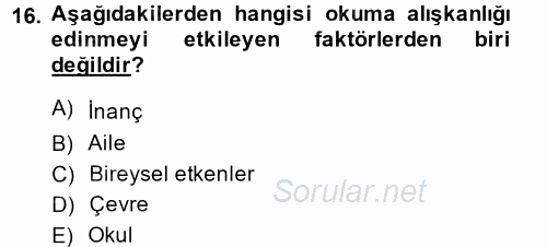 Türk Dili 2 2014 - 2015 Dönem Sonu Sınavı 16.Soru
