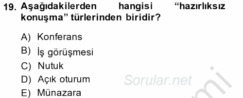 Türk Dili 2 2014 - 2015 Dönem Sonu Sınavı 19.Soru