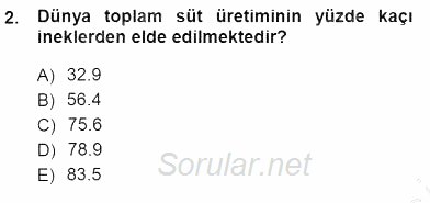 Temel Zootekni 2012 - 2013 Dönem Sonu Sınavı 2.Soru