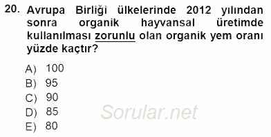 Temel Zootekni 2012 - 2013 Dönem Sonu Sınavı 20.Soru