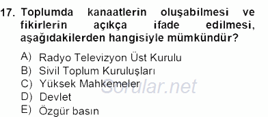 Haber Toplama Teknikleri 2013 - 2014 Dönem Sonu Sınavı 17.Soru
