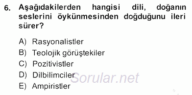 Sözlü ve Sözsüz İletişim 2013 - 2014 Ara Sınavı 6.Soru
