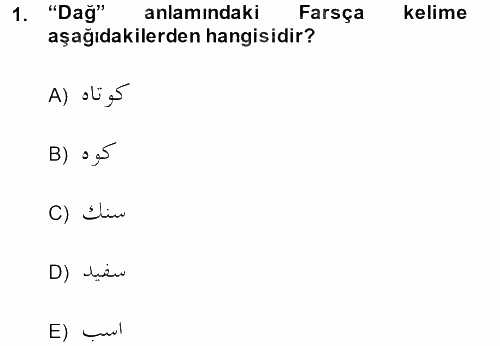 Osmanlı Türkçesi Grameri 2 2013 - 2014 Ara Sınavı 1.Soru