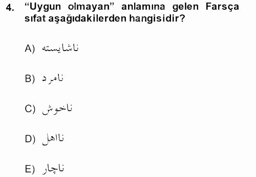 Osmanlı Türkçesi Grameri 2 2013 - 2014 Ara Sınavı 4.Soru