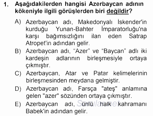 Çağdaş Türk Yazı Dilleri 1 2012 - 2013 Dönem Sonu Sınavı 1.Soru