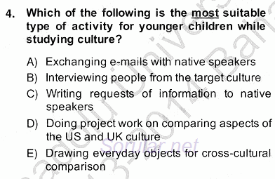 Çocuklara Yabancı Dil Öğretimi 2 2013 - 2014 Ara Sınavı 4.Soru