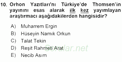 VIII-XIII. Yüzyıllar Türk Edebiyatı 2016 - 2017 Ara Sınavı 10.Soru