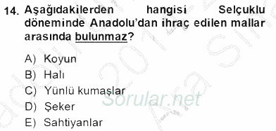 Türkiye´nin Kültürel Mirası 2 2014 - 2015 Ara Sınavı 14.Soru