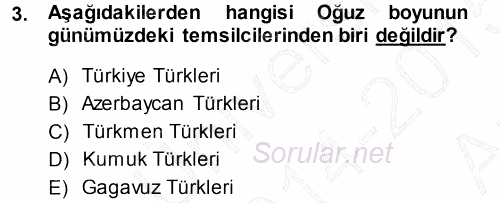 Çağdaş Türk Edebiyatları 1 2014 - 2015 Ara Sınavı 3.Soru