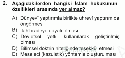 İslam Hukukuna Giriş 2012 - 2013 Ara Sınavı 2.Soru
