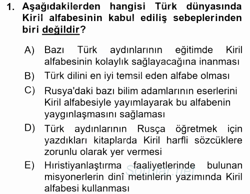 Çağdaş Türk Edebiyatları 1 2015 - 2016 Tek Ders Sınavı 1.Soru