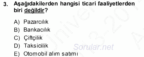 Türk Vergi Sistemi 2013 - 2014 Ara Sınavı 3.Soru