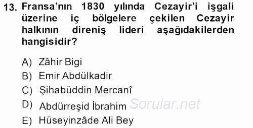 Osmanlı´da İskan ve Göç 2013 - 2014 Dönem Sonu Sınavı 13.Soru