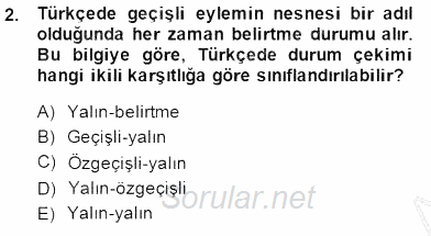 Genel Dilbilim 1 2014 - 2015 Dönem Sonu Sınavı 2.Soru
