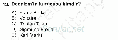 Yeni Türk Edebiyatına Giriş 2 2012 - 2013 Ara Sınavı 13.Soru