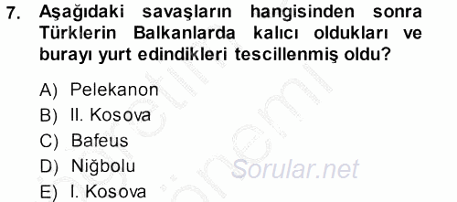 Bizans Tarihi 2013 - 2014 Dönem Sonu Sınavı 7.Soru