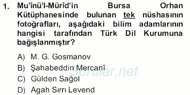 Türk Edebiyatının Mitolojik Kaynakları 2013 - 2014 Ara Sınavı 1.Soru