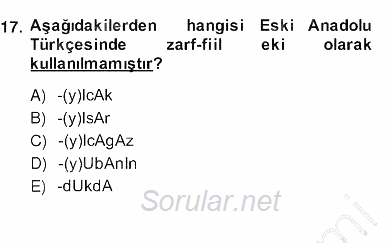 Türk Edebiyatının Mitolojik Kaynakları 2013 - 2014 Ara Sınavı 12.Soru