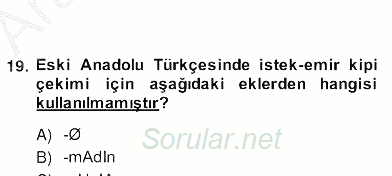 Türk Edebiyatının Mitolojik Kaynakları 2013 - 2014 Ara Sınavı 14.Soru