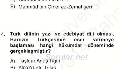 Türk Edebiyatının Mitolojik Kaynakları 2013 - 2014 Ara Sınavı 3.Soru