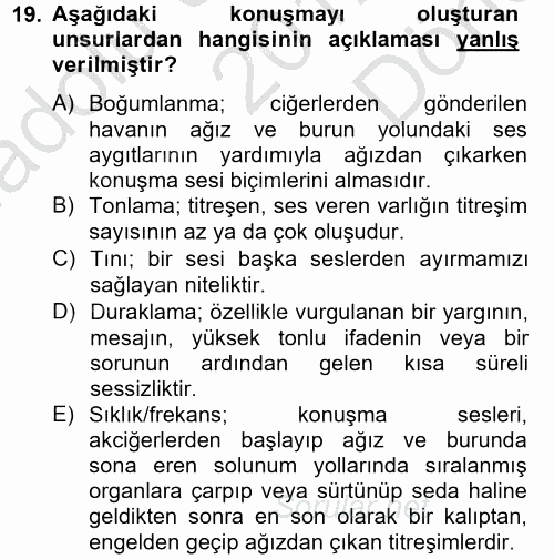 Türk Dili 2 2012 - 2013 Dönem Sonu Sınavı 19.Soru