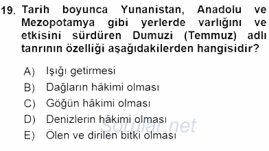 Türk Edebiyatının Mitolojik Kaynakları 2015 - 2016 Dönem Sonu Sınavı 19.Soru