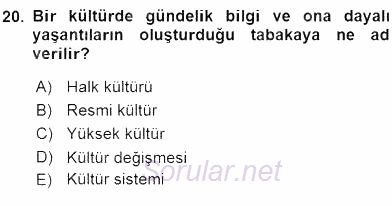 Türk Edebiyatının Mitolojik Kaynakları 2015 - 2016 Dönem Sonu Sınavı 20.Soru