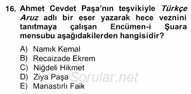 XIX. Yüzyıl Türk Edebiyatı 2012 - 2013 Ara Sınavı 16.Soru