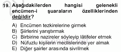 XIX. Yüzyıl Türk Edebiyatı 2012 - 2013 Ara Sınavı 19.Soru