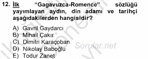 Çağdaş Türk Edebiyatları 2 2012 - 2013 Dönem Sonu Sınavı 12.Soru